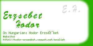 erzsebet hodor business card